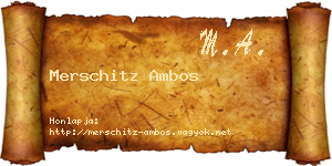 Merschitz Ambos névjegykártya